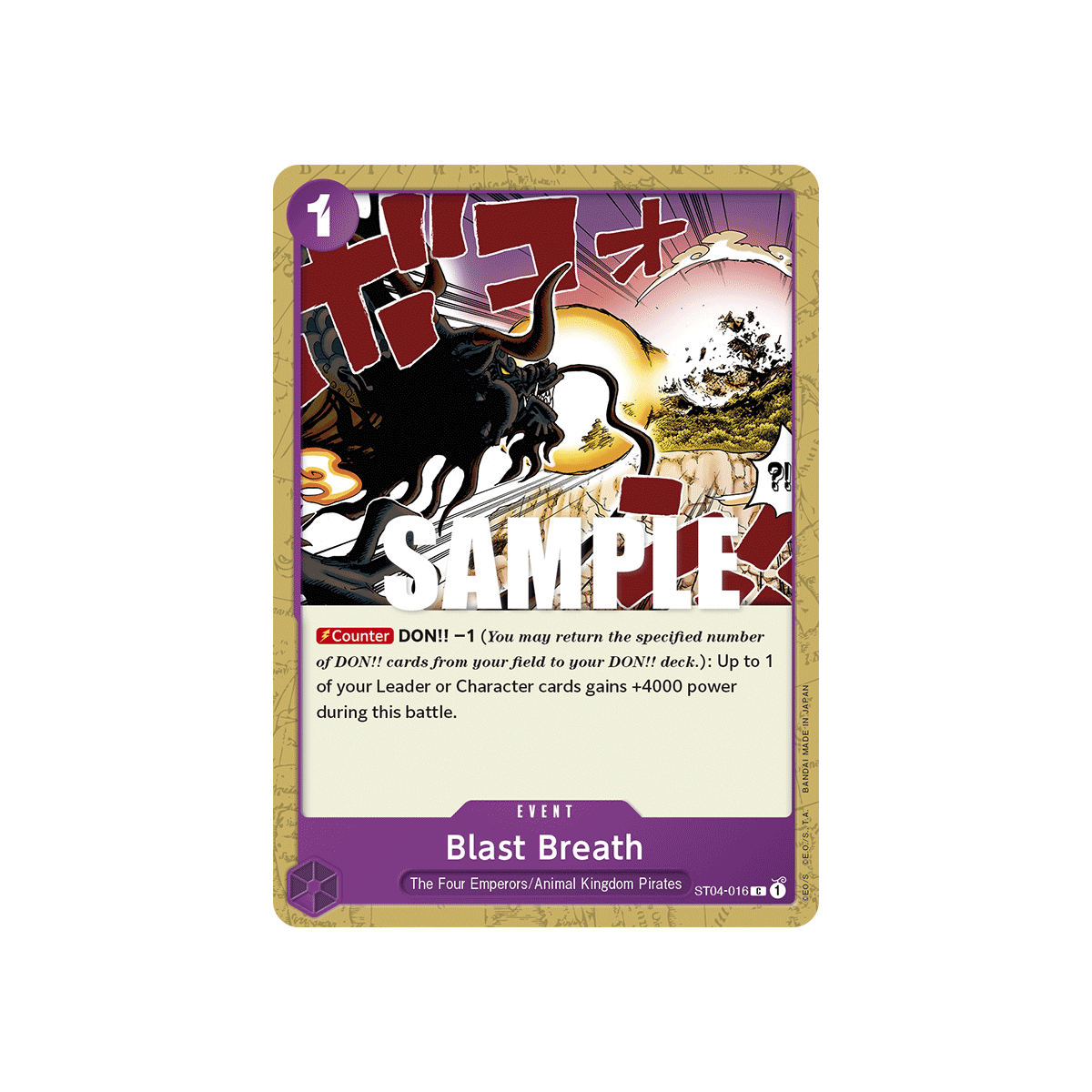 Blast Breath: Carte One Piece Animal Kingdom Pirates-[ST-04] N°ST04-016