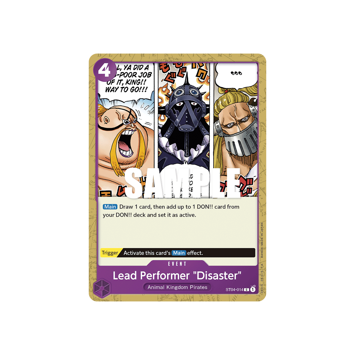 Lead Performer "Disaster": Carte One Piece Animal Kingdom Pirates-[ST-04] N°ST04-014