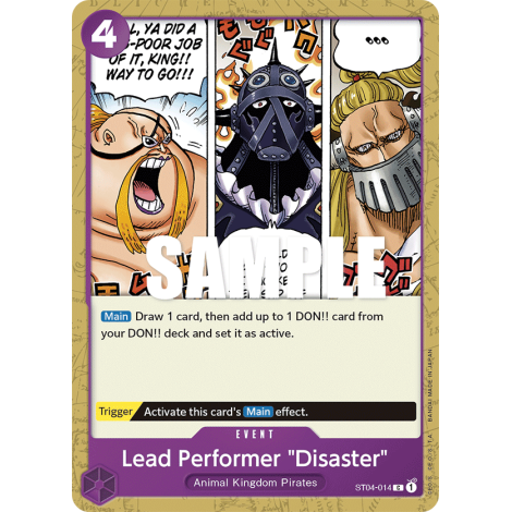 Lead Performer "Disaster": Carte One Piece Animal Kingdom Pirates-[ST-04] N°ST04-014