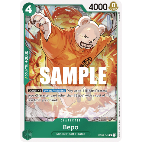 Bepo: Carte One Piece ROMANCE DAWN [OP01] N°OP01-049
