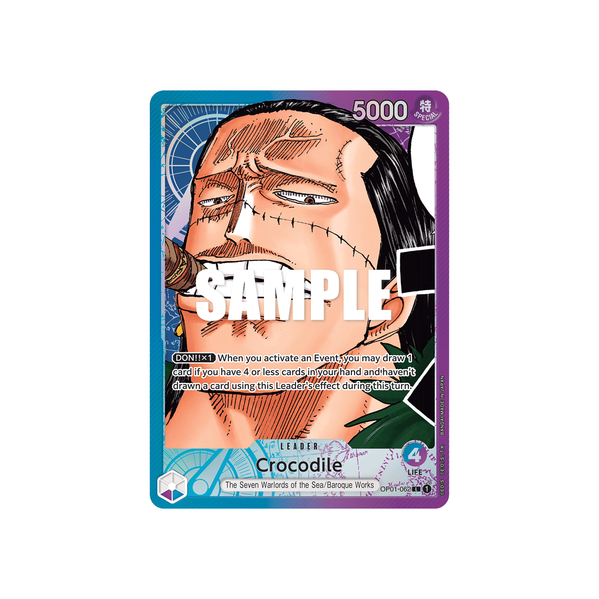 Crocodile: Carte One Piece ROMANCE DAWN [OP01] N°OP01-062