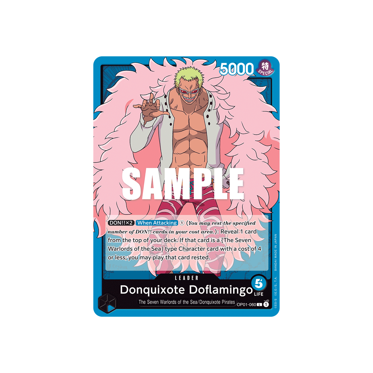 Donquixote Doflamingo: Carte One Piece ROMANCE DAWN [OP01] N°OP01-060