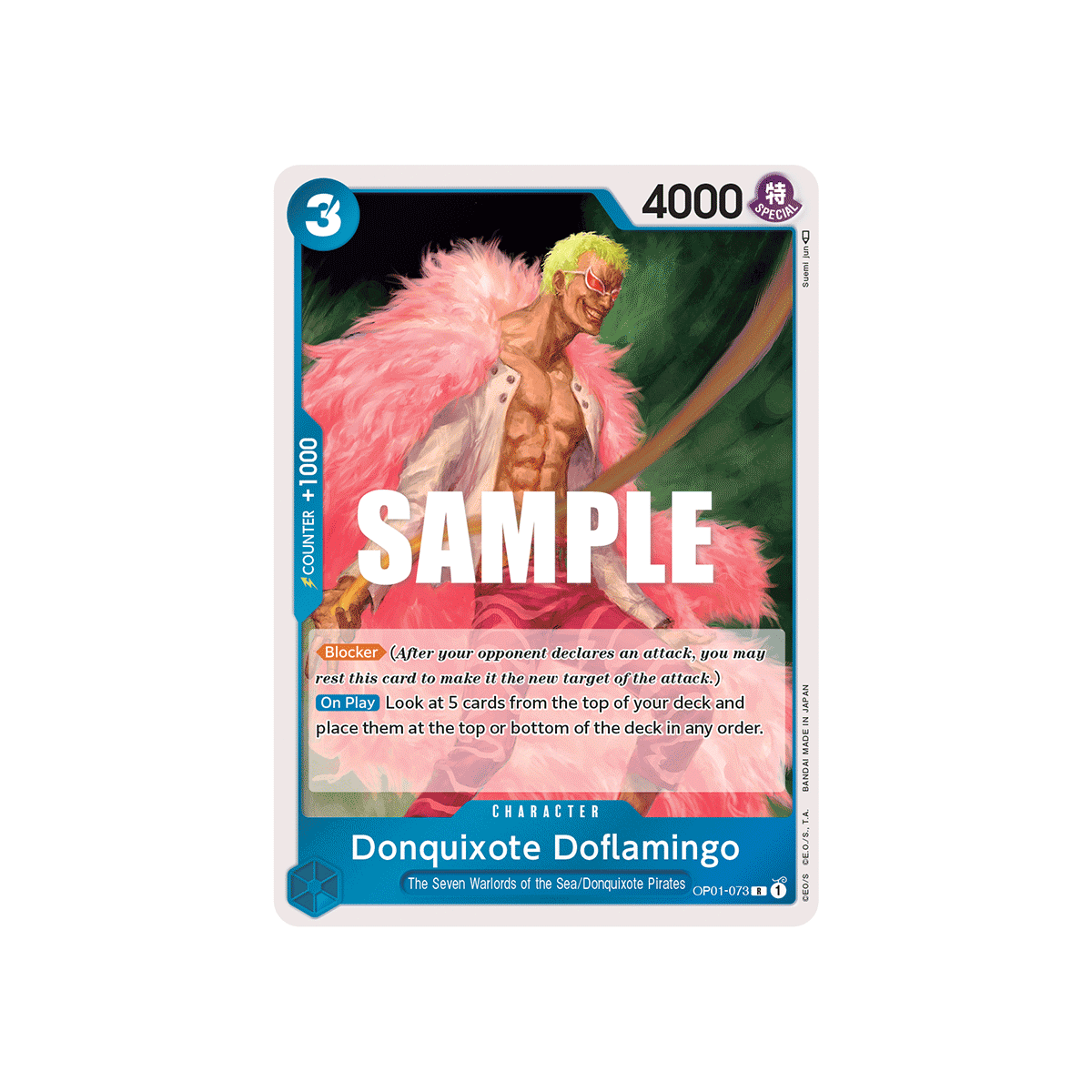 Donquixote Doflamingo: Carte One Piece ROMANCE DAWN [OP01] N°OP01-073