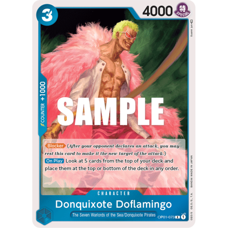 Donquixote Doflamingo: Carte One Piece ROMANCE DAWN [OP01] N°OP01-073