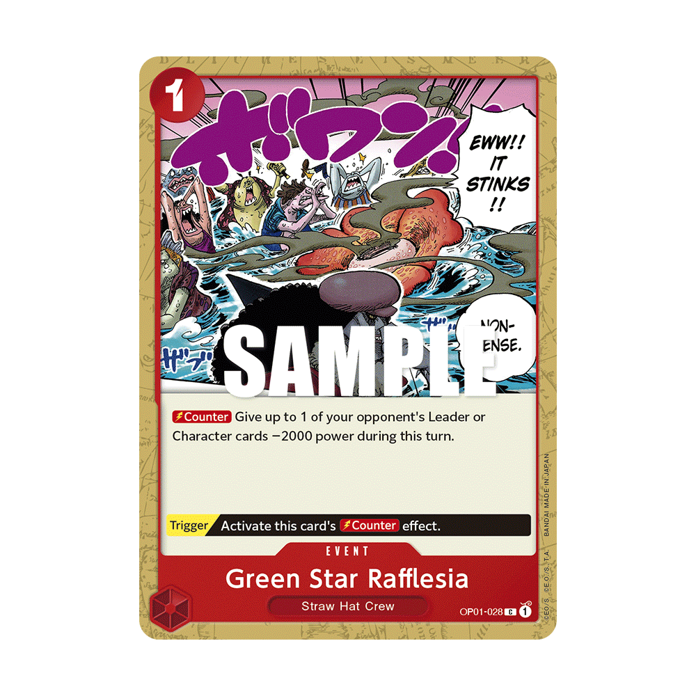 Green Star Rafflesia: Carte One Piece ROMANCE DAWN [OP01] N°OP01-028