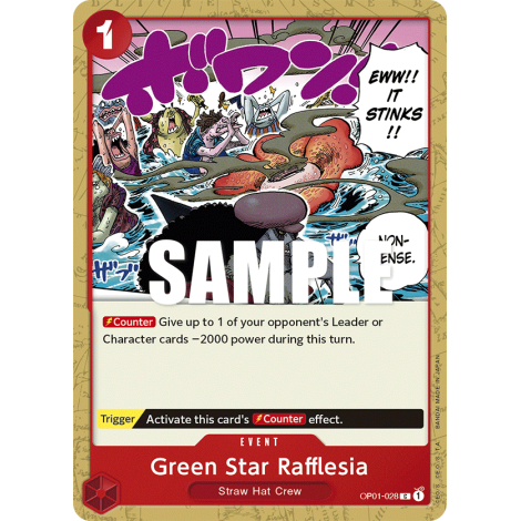 Green Star Rafflesia: Carte One Piece ROMANCE DAWN [OP01] N°OP01-028