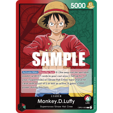 Monkey.D.Luffy: Carte One Piece ROMANCE DAWN [OP01] N°OP01-003