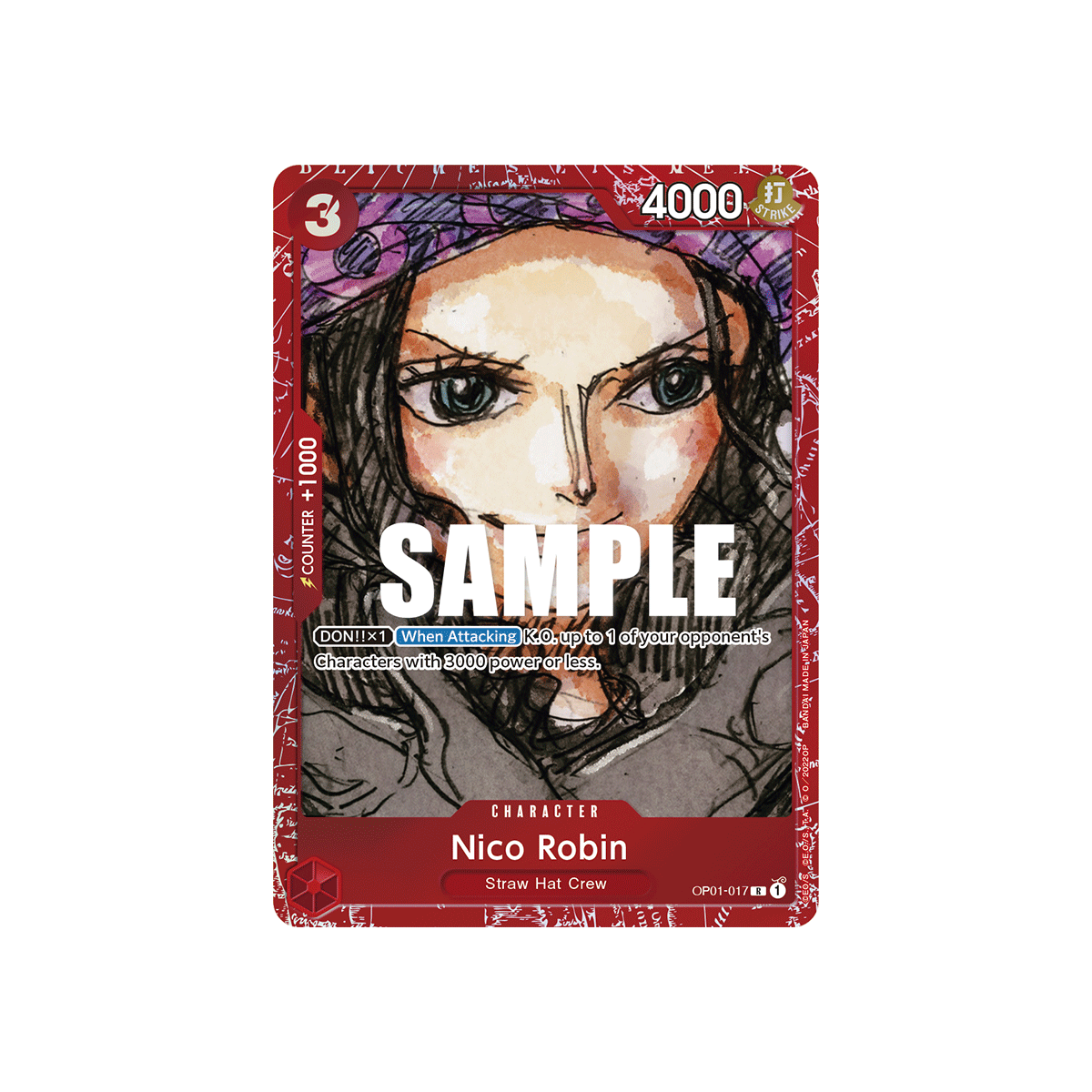 Nico Robin Carte One Piece Premium Card Collection FILM RED N°OP01-017