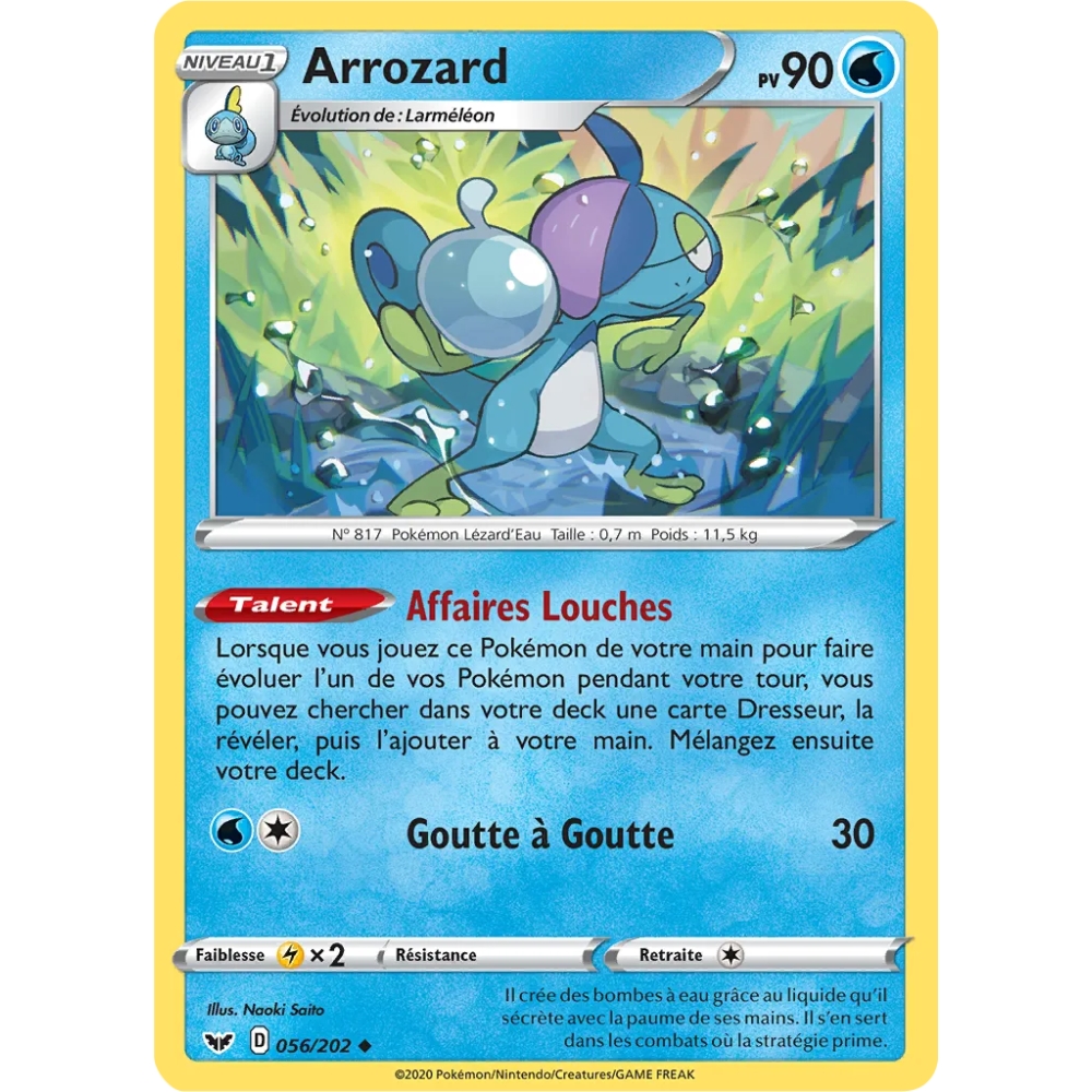 Carte Arrozard - Peu commune (Brillante) de Pokémon Épée et Bouclier 056/202