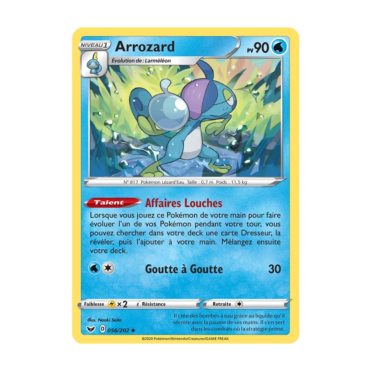 Carte Arrozard - Peu commune (Brillante) de Pokémon Épée et Bouclier 056/202