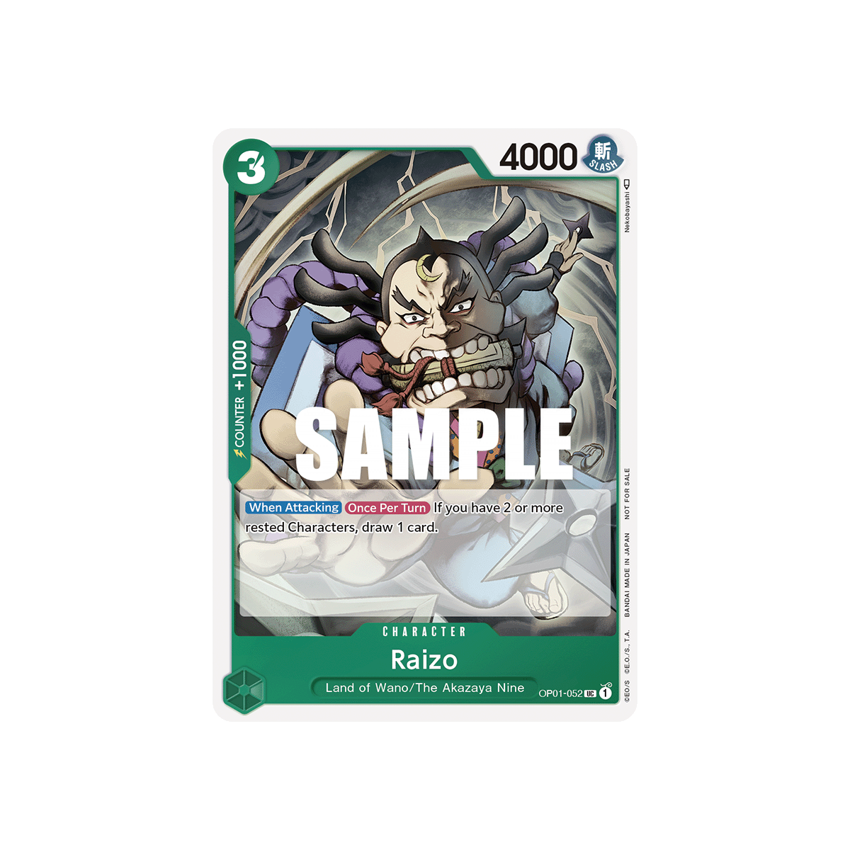 Raizo: Carte One Piece Included in Event Pack Vol.2 N°OP01-052