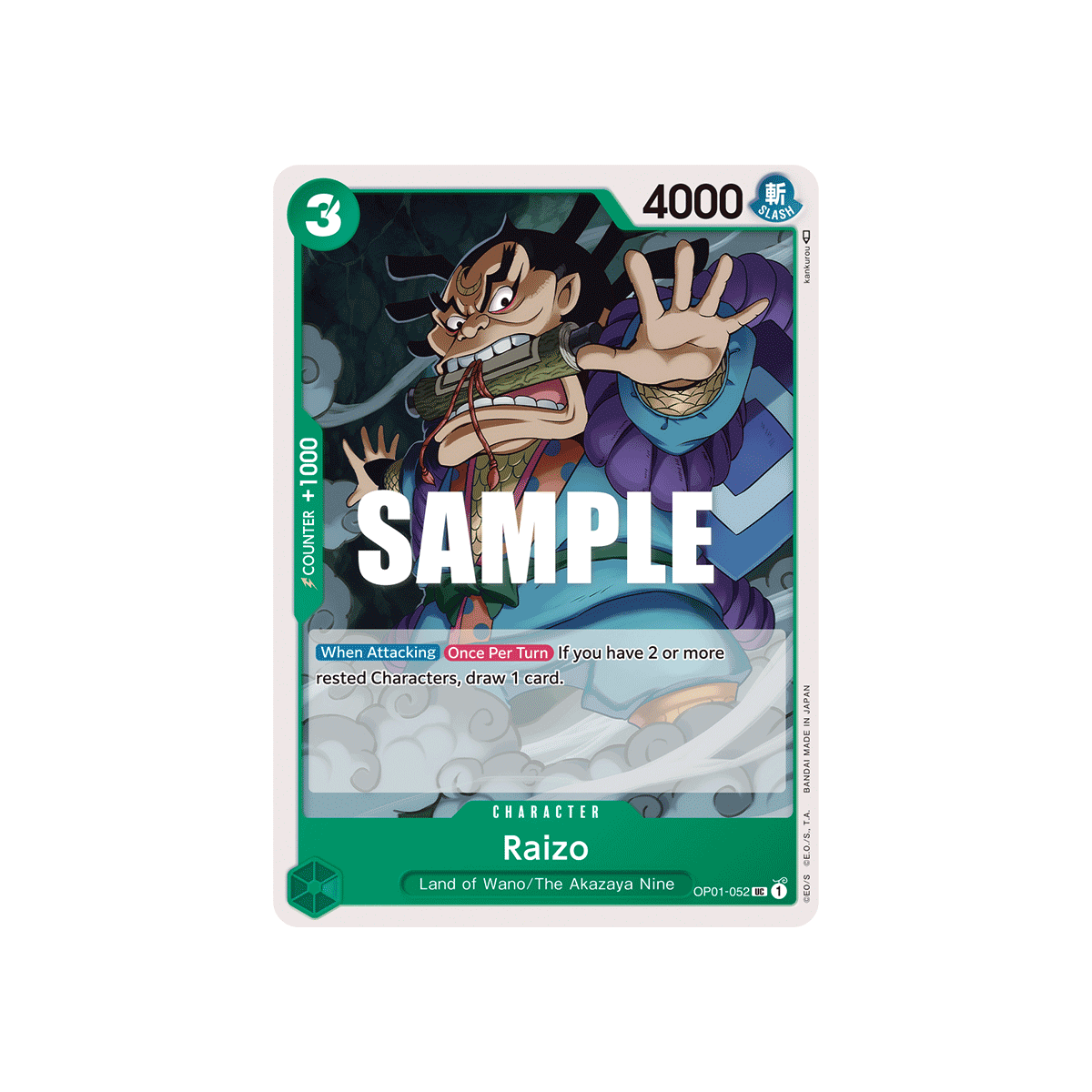 Raizo: Carte One Piece ROMANCE DAWN [OP01] N°OP01-052