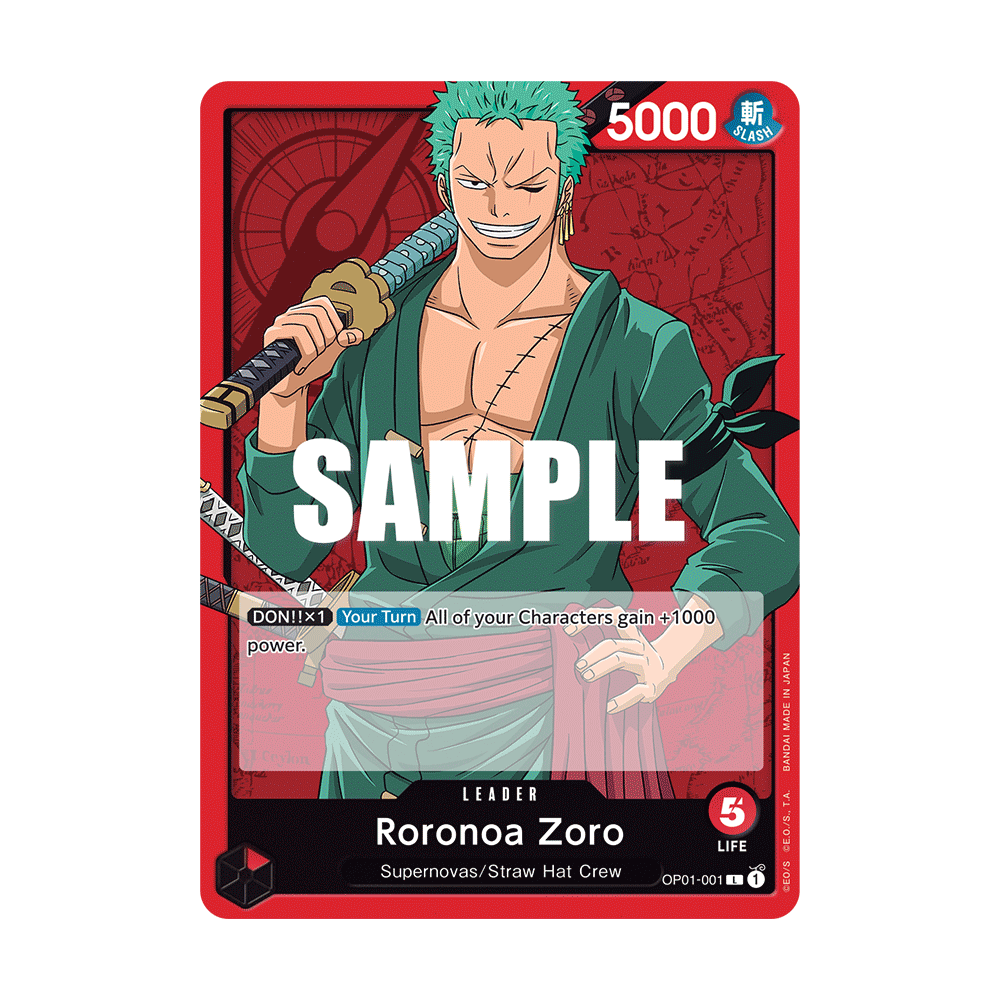 Roronoa Zoro: Carte One Piece ROMANCE DAWN [OP01] N°OP01-001