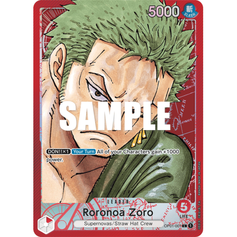 Roronoa Zoro: Carte One Piece ROMANCE DAWN [OP01] N°OP01-001