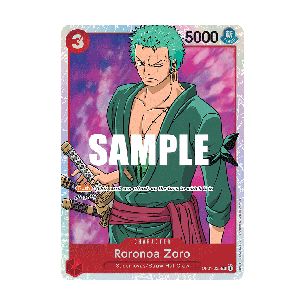 Roronoa Zoro: Carte One Piece ROMANCE DAWN [OP01] N°OP01-025