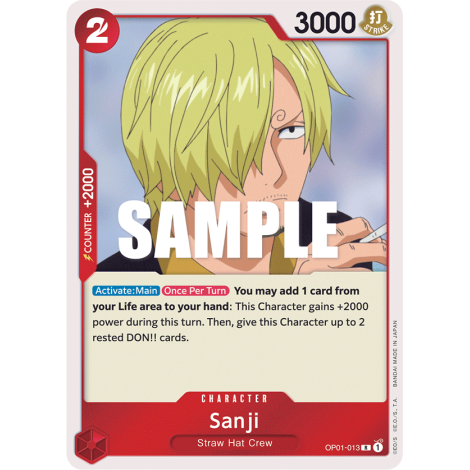 Sanji: Carte One Piece ROMANCE DAWN [OP01] N°OP01-013