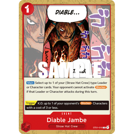 Diable Jambe: Carte One Piece Straw Hat Crew-[ST-01] N°ST01-016