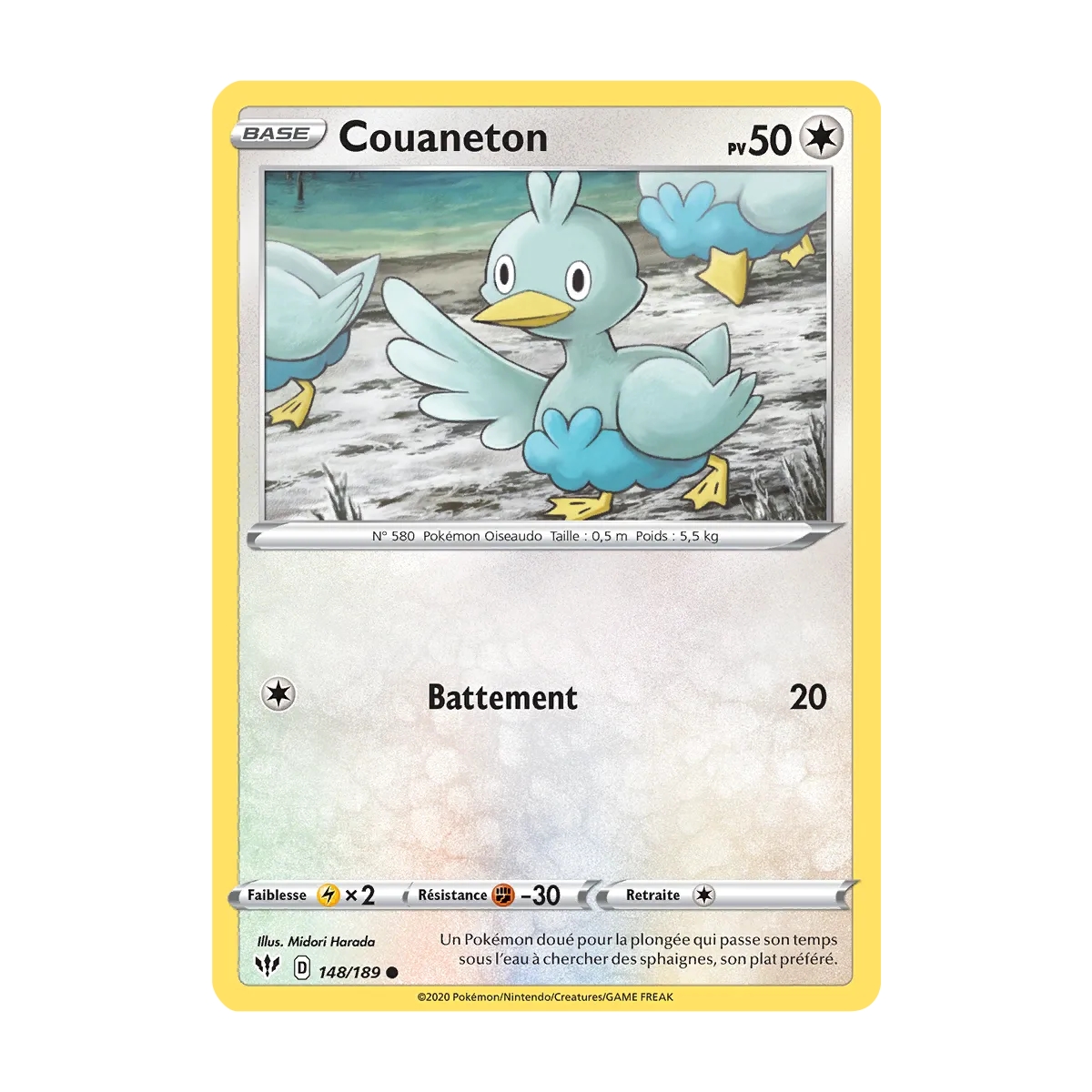 Carte Couaneton - Commune (Brillante) de Pokémon Épée et Bouclier Ténèbres Embrasées 148/189