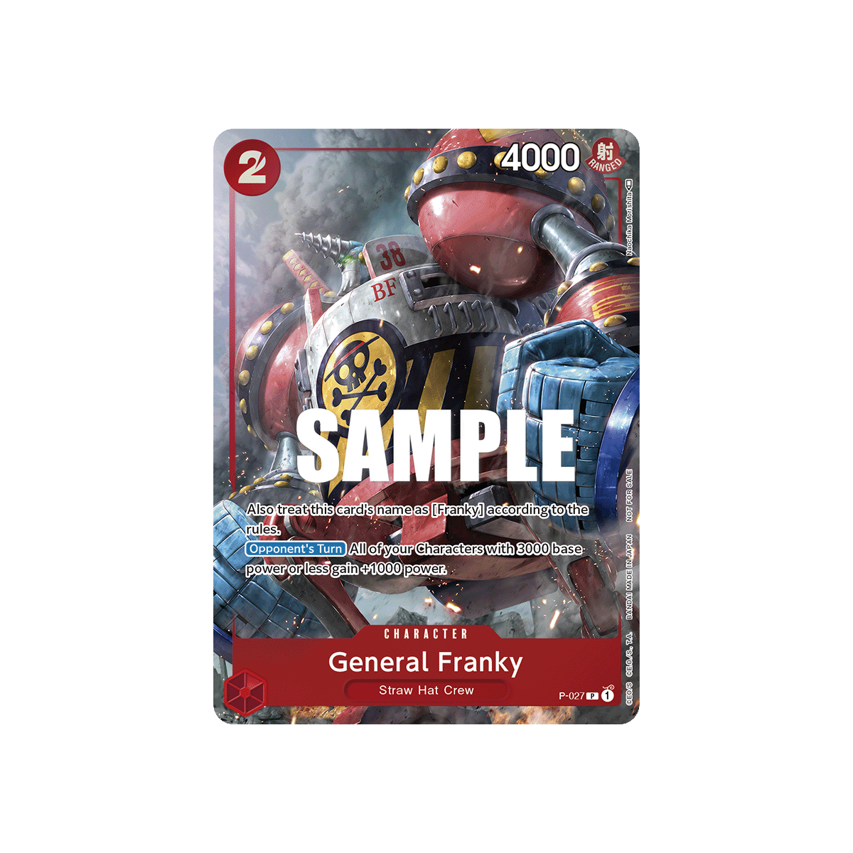 General Franky: Carte One Piece Included in Event Pack Vol.2 N°P-027