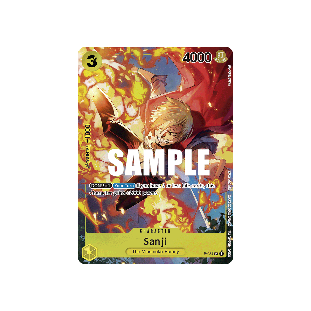 Sanji: Carte One Piece Included in Event Pack Vol.2 N°P-034