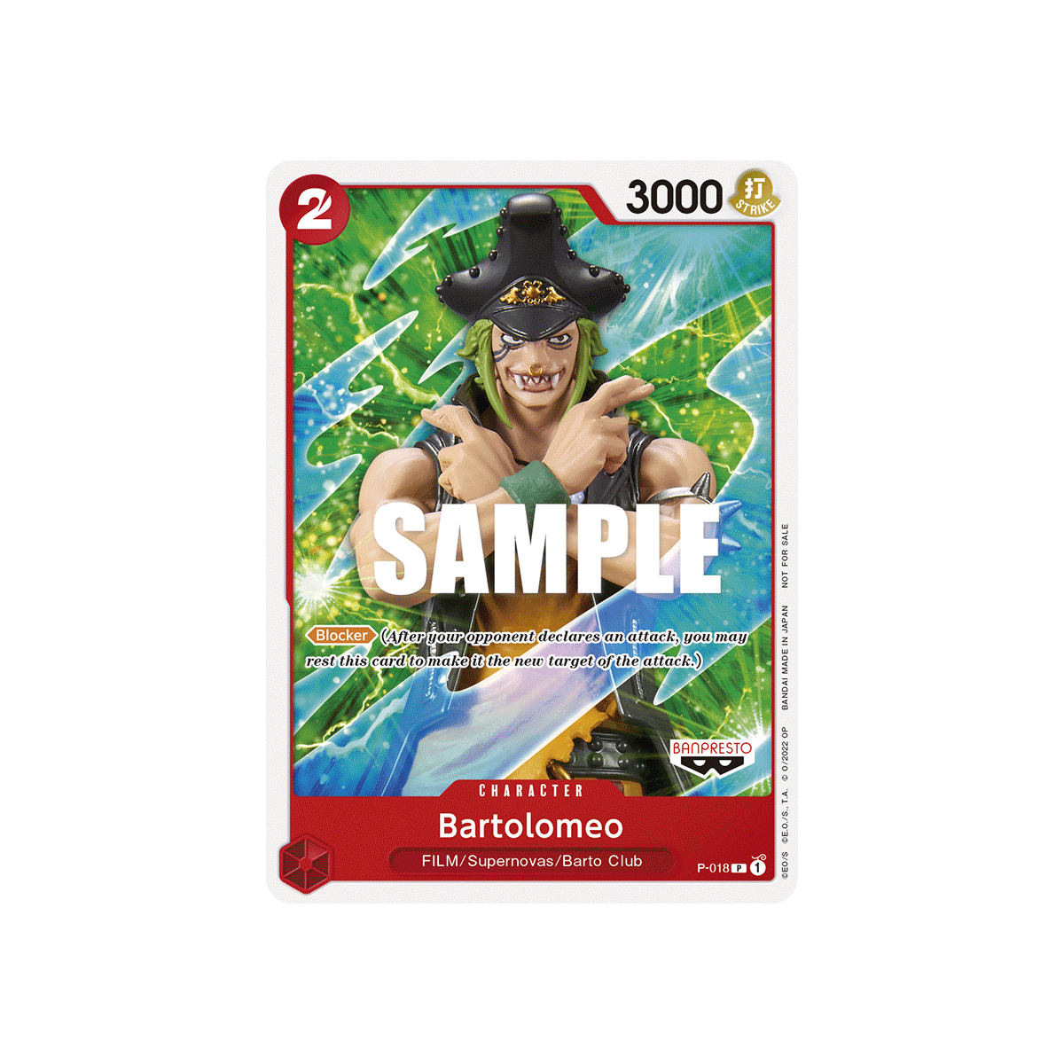 Bartolomeo: Carte One Piece Included in FILM RED Promotion Card Set N°P-018