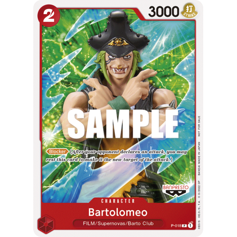 Bartolomeo: Carte One Piece Included in FILM RED Promotion Card Set N°P-018