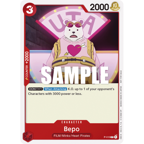 Bepo: Carte One Piece Included in FILM RED Promotion Card Set N°P-019