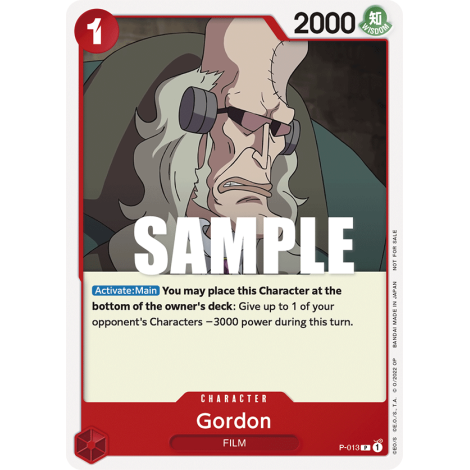 Gordon: Carte One Piece Included in FILM RED Promotion Card Set N°P-013