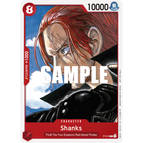 Shanks: Carte One Piece Included in FILM RED Promotion Card Set N°P-016