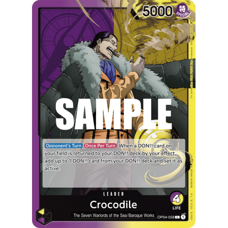 Crocodile: Carte One Piece KINGDOMS OF INTRIGUE [OP04] N°OP04-058