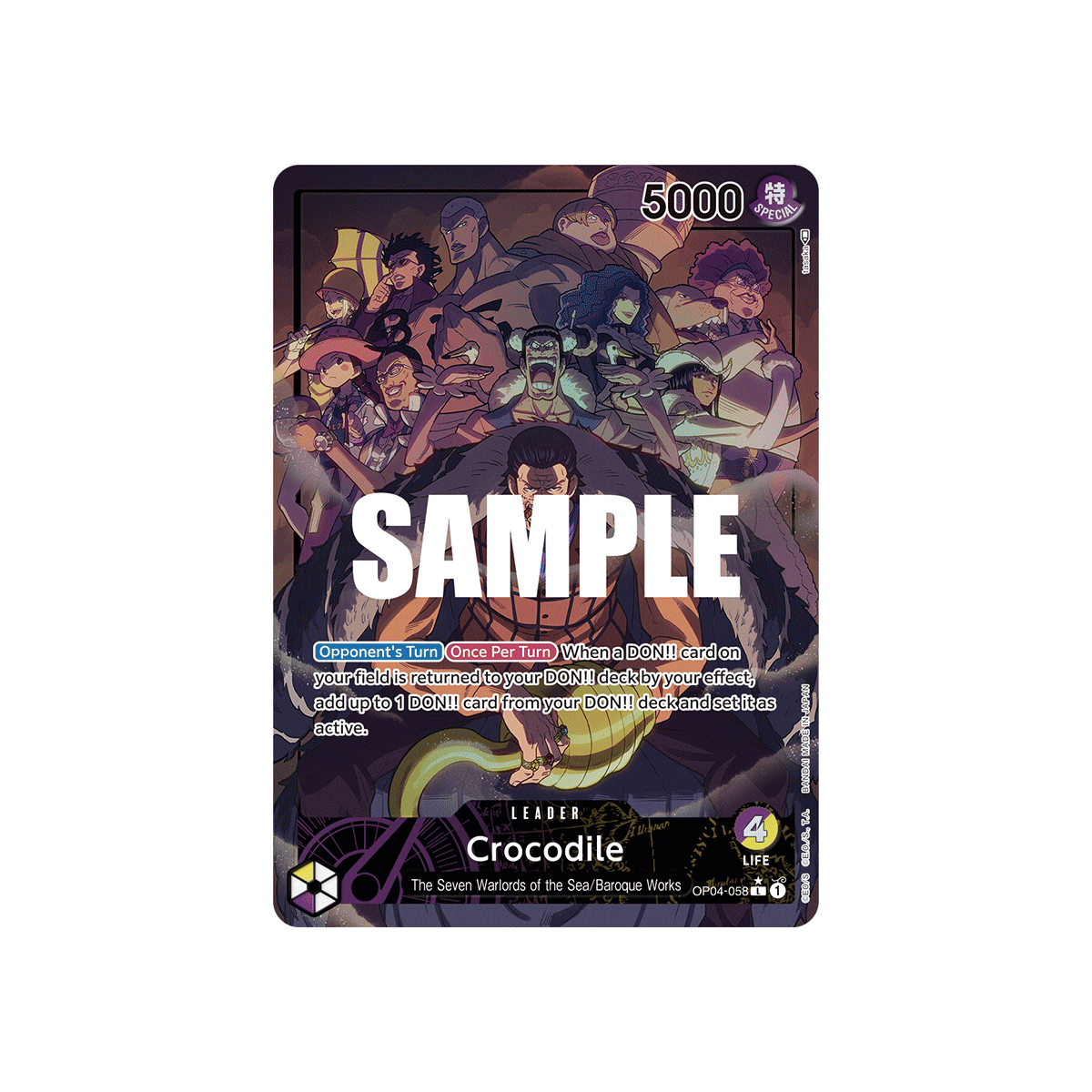 Crocodile: Carte One Piece KINGDOMS OF INTRIGUE [OP04] N°OP04-058