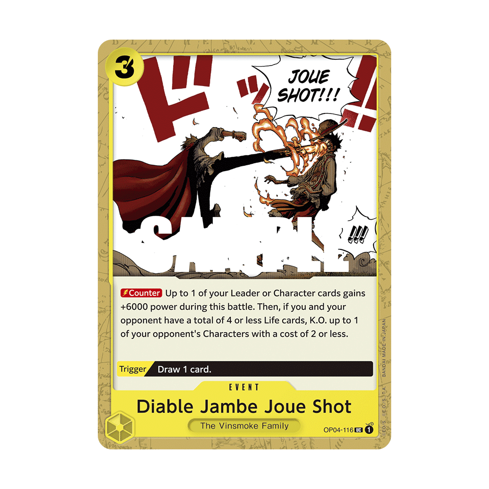 Diable Jambe Joue Shot: Carte One Piece KINGDOMS OF INTRIGUE [OP04] N°OP04-116