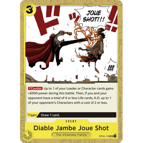 Diable Jambe Joue Shot: Carte One Piece KINGDOMS OF INTRIGUE [OP04] N°OP04-116