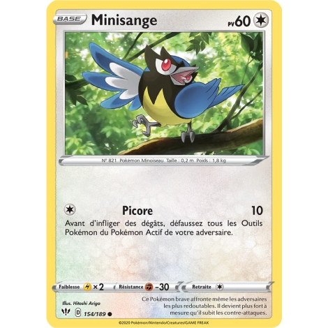 Minisange 154/189 : Joyau Commune (Brillante) de l'extension Pokémon Épée et Bouclier Ténèbres Embrasées