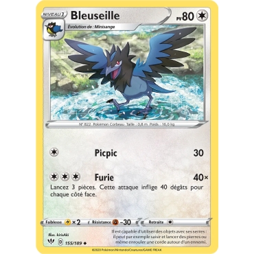 Découvrez Bleuseille, carte Peu commune (Brillante) de la série Épée et Bouclier Ténèbres Embrasées