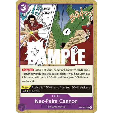 Nez-Palm Cannon: Carte One Piece KINGDOMS OF INTRIGUE [OP04] N°OP04-075