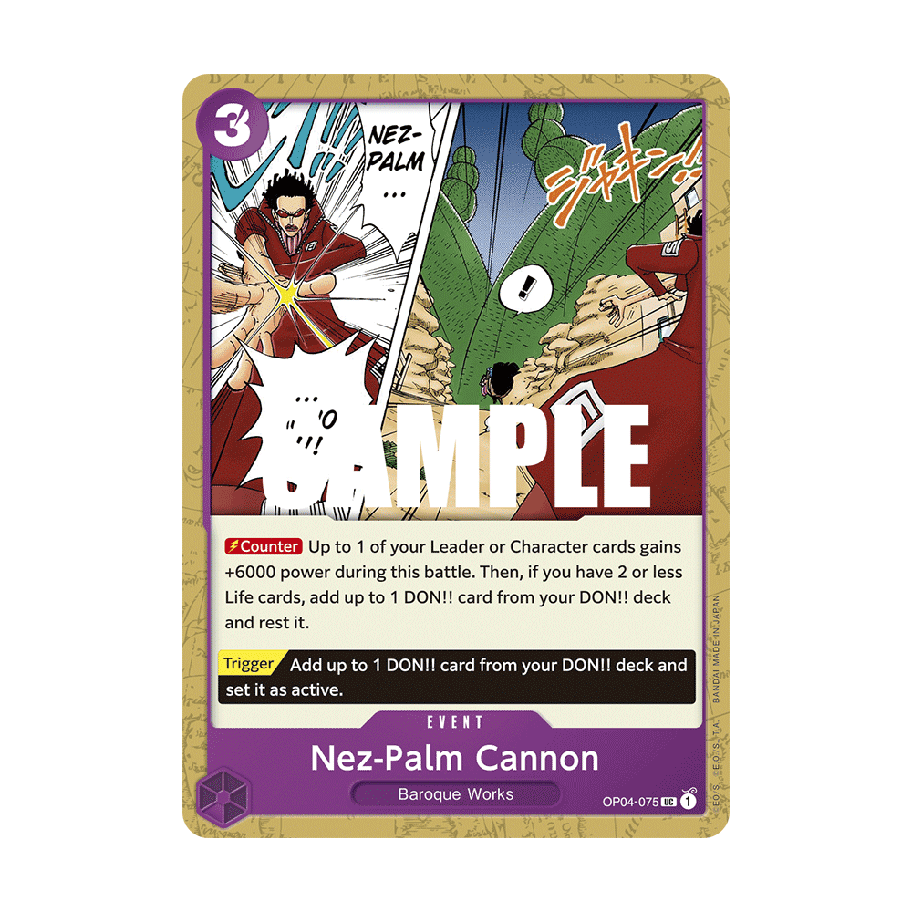 Nez-Palm Cannon: Carte One Piece KINGDOMS OF INTRIGUE [OP04] N°OP04-075