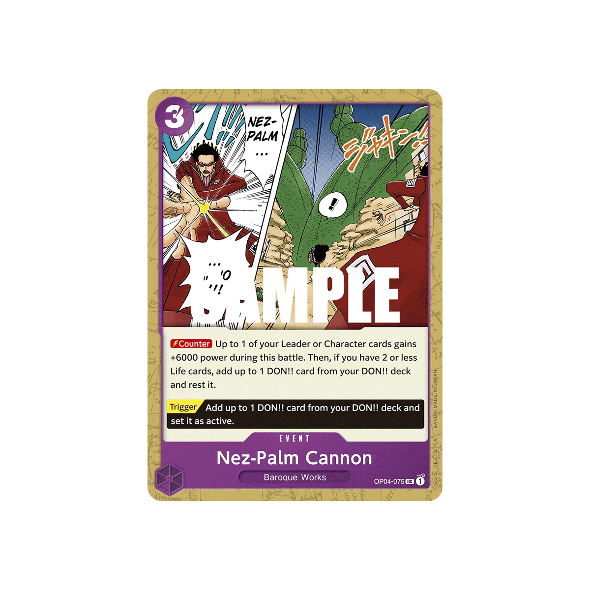 Nez-Palm Cannon: Carte One Piece KINGDOMS OF INTRIGUE [OP04] N°OP04-075