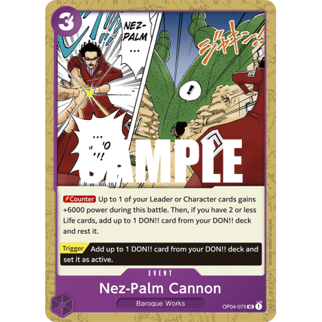 Nez-Palm Cannon: Carte One Piece KINGDOMS OF INTRIGUE [OP04] N°OP04-075