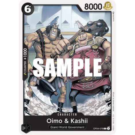 Oimo & Kashii: Carte One Piece KINGDOMS OF INTRIGUE [OP04] N°OP04-078