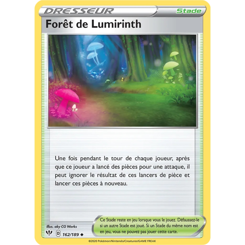 Découvrez Forêt de Lumirinth, carte Peu commune (Brillante) de la série Épée et Bouclier Ténèbres Embrasées