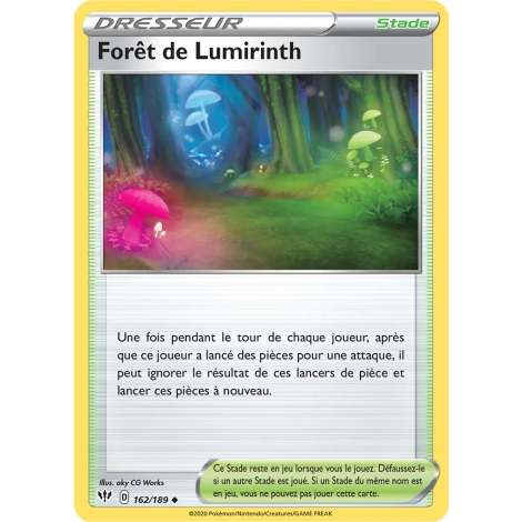 Découvrez Forêt de Lumirinth, carte Peu commune (Brillante) de la série Épée et Bouclier Ténèbres Embrasées