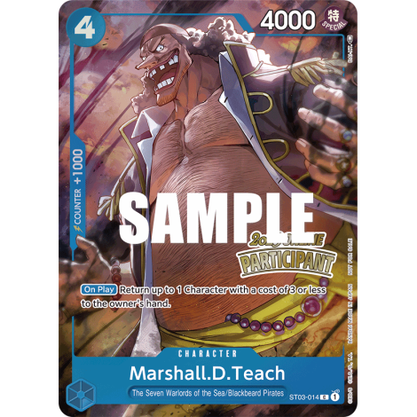 Marshall.D.Teach: Carte One Piece Included in Online Regional Participation Pack Vol.1 N°ST03-014