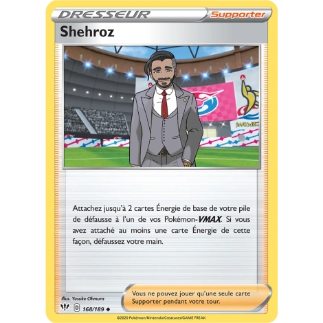 Carte Shehroz - Peu commune (Brillante) de Pokémon Épée et Bouclier Ténèbres Embrasées 168/189