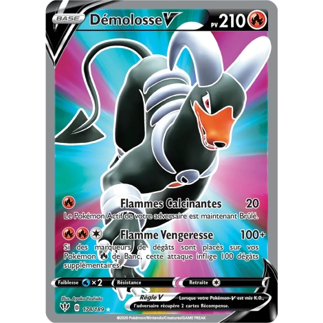 Démolosse 178/189 : Joyau Ultra rare de l'extension Pokémon Épée et Bouclier Ténèbres Embrasées