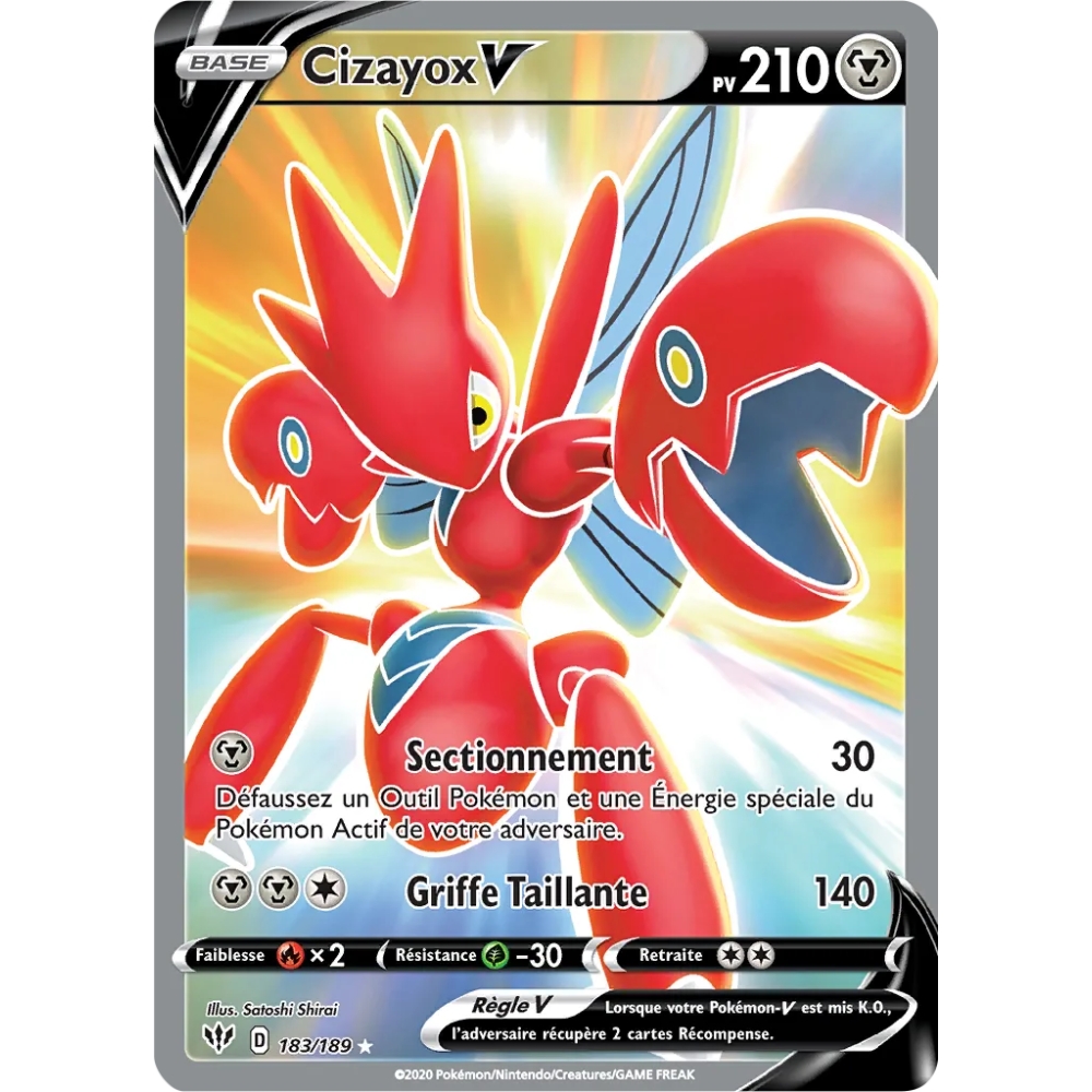 Cizayox 183/189 : Joyau Ultra rare de l'extension Pokémon Épée et Bouclier Ténèbres Embrasées