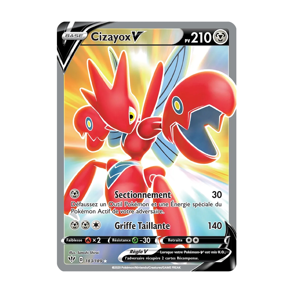 Cizayox 183/189 : Joyau Ultra rare de l'extension Pokémon Épée et Bouclier Ténèbres Embrasées