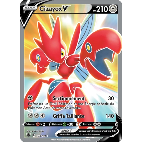 Cizayox 183/189 : Joyau Ultra rare de l'extension Pokémon Épée et Bouclier Ténèbres Embrasées