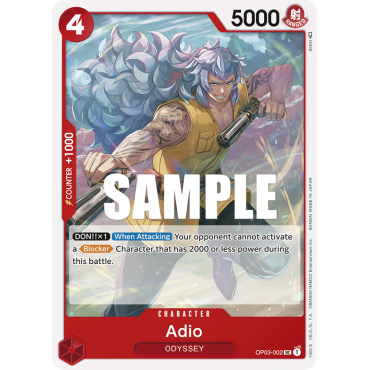 Adio: Carte One Piece PILLARS OF STRENGTH [OP03] N°OP03-002