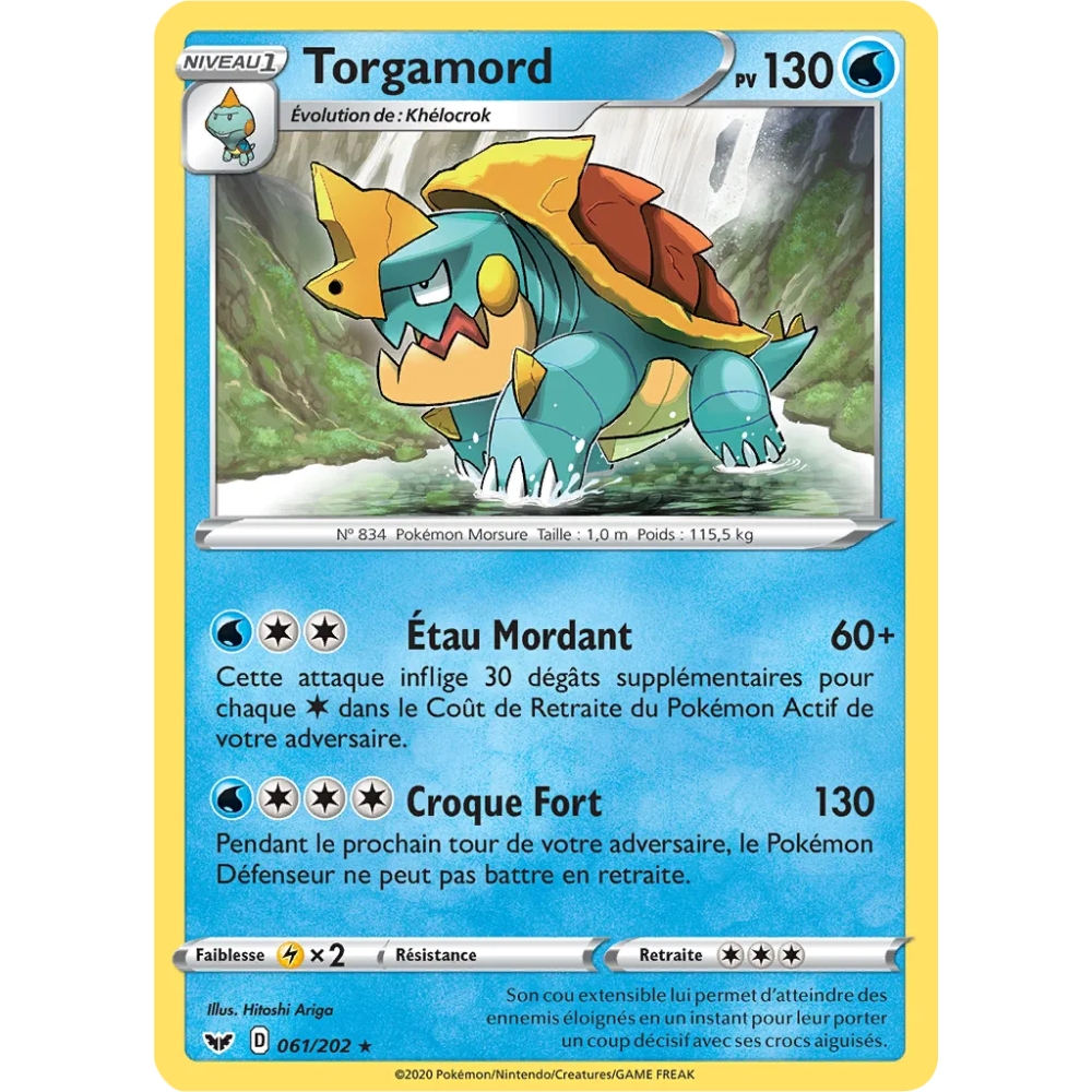 Torgamord 061/202 : Joyau Rare (Brillante) de l'extension Pokémon Épée et Bouclier